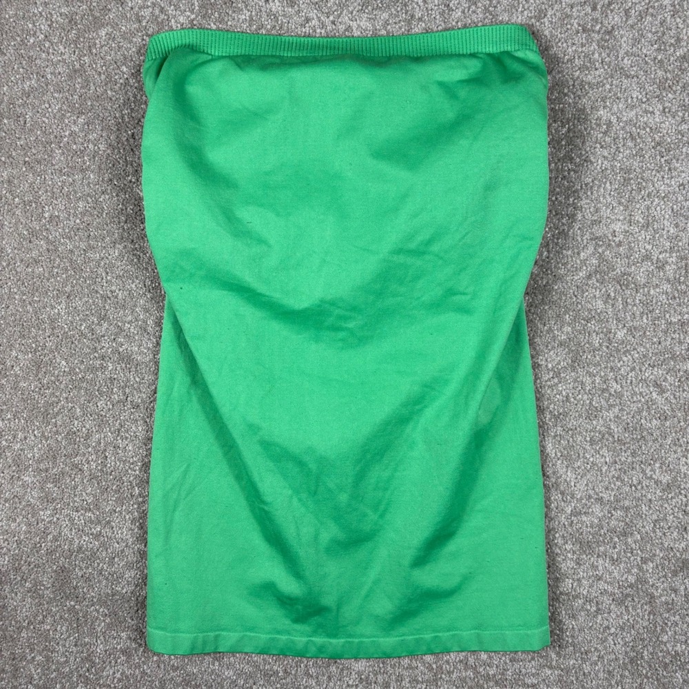 Wet Seal Green Ruched Tube Top Strapless Built In Bra M/L
